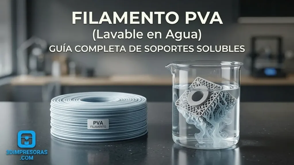 Filamento PVA (lavable en agua): guía completa para soportes solubles