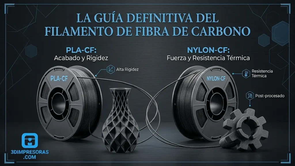 Filamento de fibra de carbono: guía definitiva de PLA-CF, Nylon-CF y más