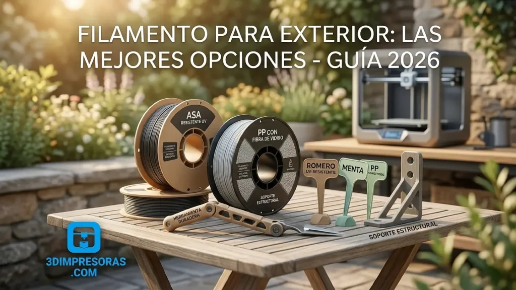 Filamento para exteriores: mejores opciones - Guía 2026