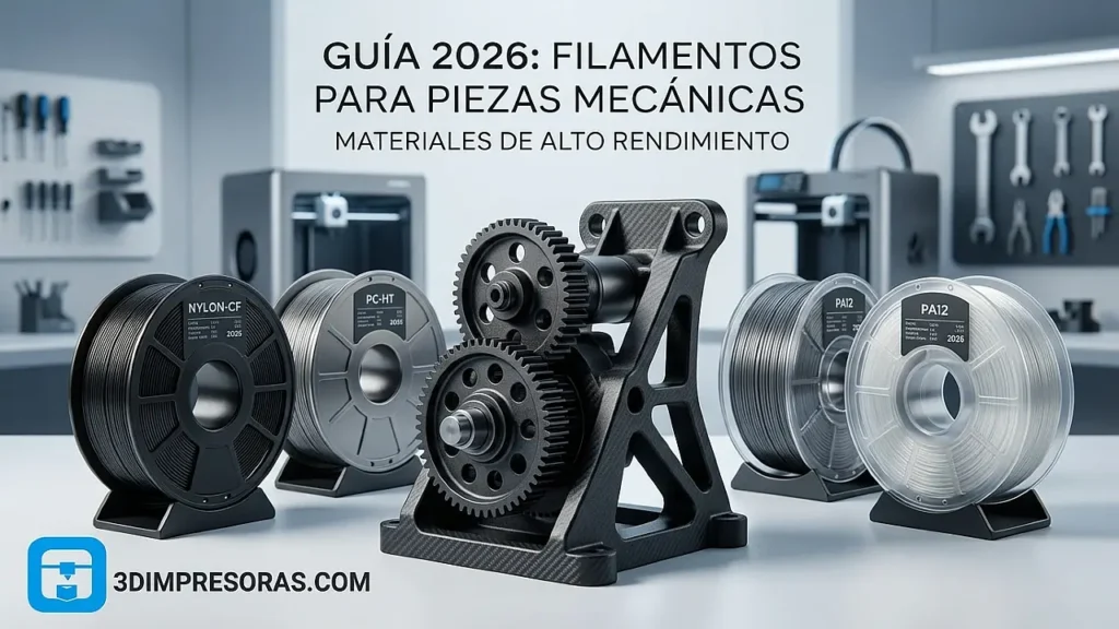 Filamentos para piezas mecánicas - Guía 2026